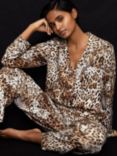 Baukjen Mia Ecovero Leopard Print Pyjama Set, Natural Leopard