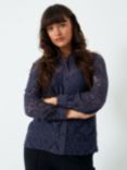 Crew Clothing Celia Lace Shirt, Navy Blue