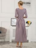 Jolie Moi Sienna 3/4 Sleeve Maxi Dress, Pink Birds, Pink Birds