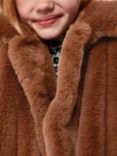 Whistles Kids' Faux Fur Teddy Coat, Brown