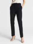 Reiss Petite Haisley Wool Blend Tapered Trousers, Navy