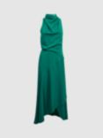 Reiss Petite Giana Cowl Neck Dress, Green
