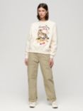 Superdry Suika Embroidered Top, Oatmeal Beige