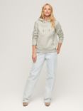 Superdry Tonal Embroidered Logo Hoodie, Glacier Grey Marl