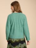 White Stuff Clover Chunky Knit Cardigan, Mid Green