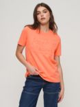 Superdry Embroidered Vintage Logo T-Shirt, Fusion Coral