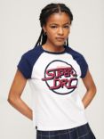 Superdry Roller Graphic Baseball Mini T-Shirt, Optic/Supermarine