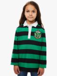 Fabric Flavours Kids' Harry Potter Slytherin Rugby Shirt, Green/Black