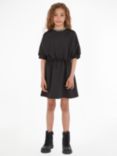 Calvin Klein Kids' Shine Logo Tape Dress, Ck Black