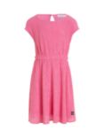 Calvin Klein Kids' Crinkle Fit and Flare Dress, Pink Amour