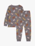 Petit Bateau Kids' Animal Fleece Pyjama Set, Bongris/Multi