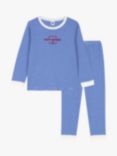 Petit Bateau Kids' Pinstripe Pyjamas, Perse/Marshmallow