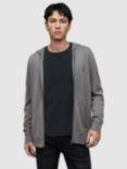 AllSaints Mode Merino Wool Zip Up Hoodie, Planet Grey