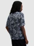 AllSaints Zowie Paisley Print Short Sleeve Shirt, Depth Blue