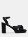 HUSH Farrah Leather Platform Heel Sandals, Black