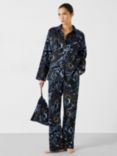 HUSH Sadie Cotton Flannel Celestial Sky Pyjamas, Navy/Multi