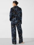 HUSH Sadie Cotton Flannel Celestial Sky Pyjamas, Navy/Multi
