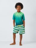 John Lewis ANYDAY Kids' Horizontal Stripe Swim Shorts, Green