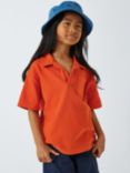 John Lewis Kids' Embroidered Palm Tree Pocket Polo Shirt, Orange