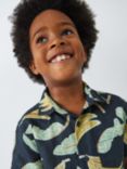 John Lewis Kids' Banana Leaf Linen Blend Shirt, Multi