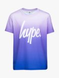 Hype Kids' Logo Script Digital Fade T-Shirt, Purple