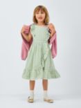 John Lewis Heirloom Collection Kids' Gingham Ruffle Dress, Green