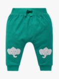 Purebaby Baby Organic Cotton Slouch Animal Applique Trousers, Green