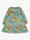 Frugi Kids' Kew Gardens Orla Long Sleeve Dress, Woody Hollow, Woody Hollow