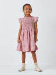 John Lewis Heirloom Collection Kids' Floral Sateen Dress, Pink