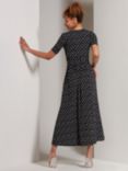 Jolie Moi Geometric Print Wrap Jersey Maxi Dress, Black, Black