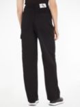 Calvin Klein Twill Straight Leg Cargo Trousers, Black