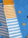 John Lewis Spot Stripe Socks, Pack of 3, Blue/Multi