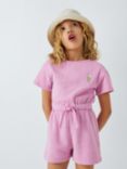 John Lewis ANYDAY Kids' Ice Cream Towelling Playsuit, Pink