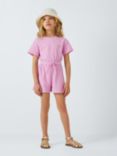 John Lewis ANYDAY Kids' Ice Cream Jacquard Texture Playsuit, Pink