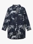 myza Botanical Jungle Organic Cotton Nightshirt, Navy