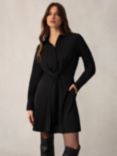 Ro&Zo Jersey Crepe Mini Shirt Dress, Black