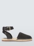 John Lewis ANYDAY Hydie Raffia 2 Part Open Espadrille Sandals, Black