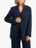 Lollys Laundry Ryan Pin Stripe Single Breasted Blazer, Dark Navy