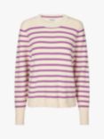 Lollys Laundry Swan Stripe Jumper, Dark Lavender