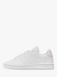 adidas Advantage Lace-Up Trainers, White/Mauve