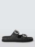 AND/OR Lexxie Adjustable Strap Leather Sandals, Black Vachetta