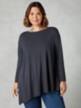 Live Unlimited Curve Jersey Asymmetric Hem Top, Grey