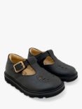 Young Soles Kids' Rosie T-Bar Leather Shoes, Black