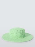 John Lewis Kids' Broderie Floppy Hat, Green