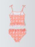 John Lewis Kids' Shell Tile Print Tankini Set, Orange