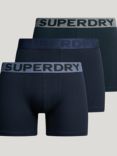 Superdry Organic Cotton Blend Boxers, Pack of 3, Eclipse Navy