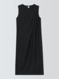 John Lewis Column Drape Jersey Knee Length Dress, Black