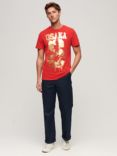 Superdry Osaka 6 Foil Print T-Shirt, Risk Red