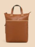 White Stuff Convertible Leather Backpack, Mid Tan