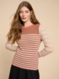 White Stuff Striped Rib Knit Jumper, Natural/Multi